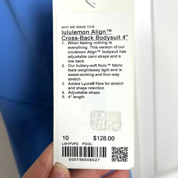 Lululemon Align Cross-Back Bodysuit 4" Pool Party - Picture 6 of 8